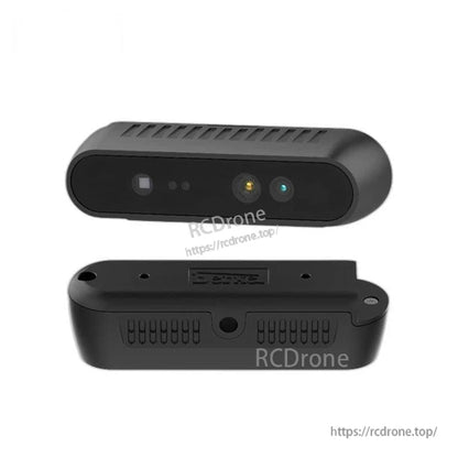 Yunshis iHawk100R / iHawkP100R RGB-D depth camera front and bottom views showing vents and mount holes