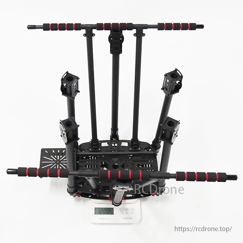 ZD850 Pro FPV Drone Frame, Motor mount with nylon clamp and 8 holes for aluminum folding, compatible with various motors.