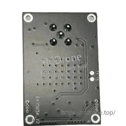 ZED-F9P-01B-01 GNSS Board (u-blox) RTK GPS, Back side of ZED-F9P u-blox RTK GNSS board PCB with four mounting holes, solder pads, and traces