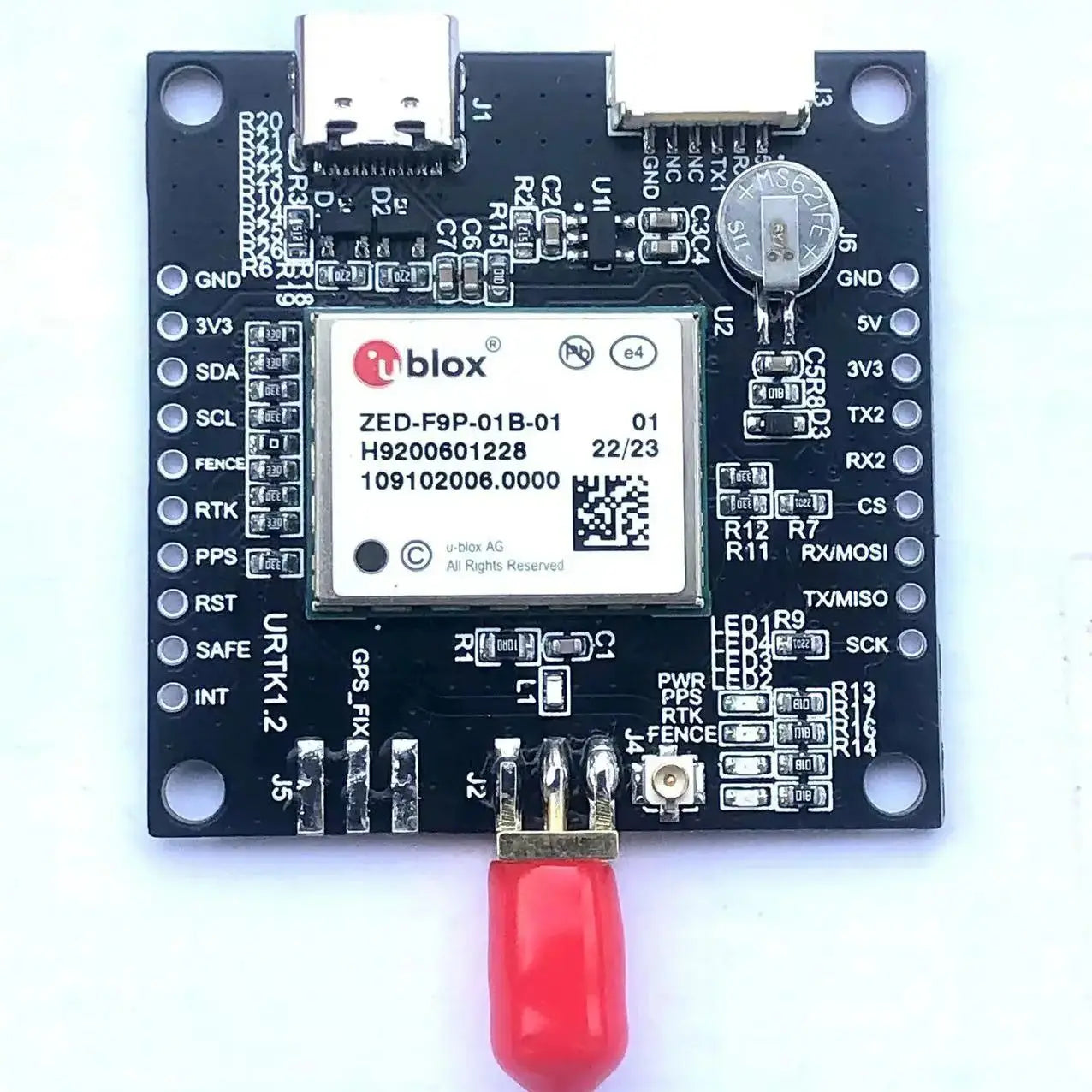 ZED-F9P-01B-01 RTK GNSS受信ボード、USB-C、UART2 RTCM3、SMA & U.FL アンテナ、Pixhawk ...