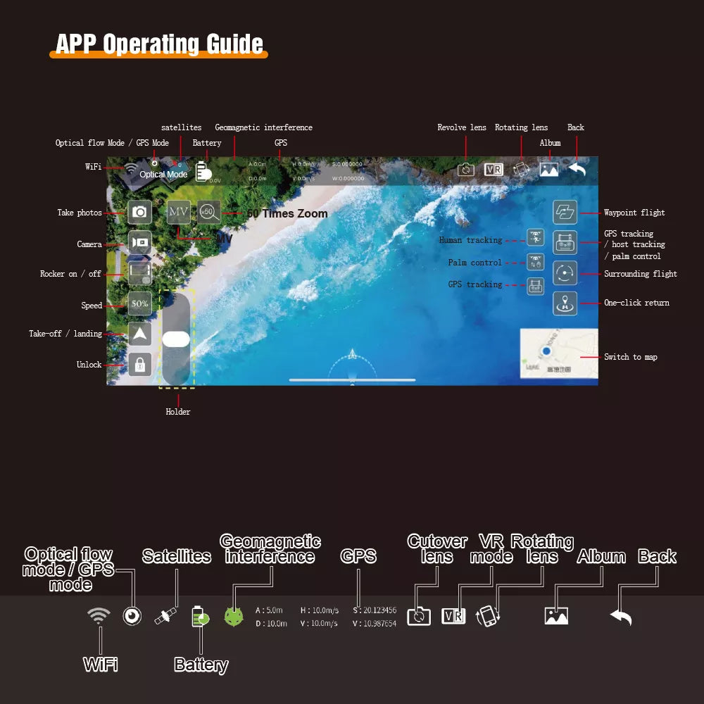 ZFR F186 Drone With 4K HD Dual Camera 3-Axis Gimbal 4Km Brushless Motor 5G WIFI GPS Quadcopter Professional Camera Drone 29 ZFR F186 Drone, APP operating guide satellites Geomagnetic interference Revolve Lers Rotating lens