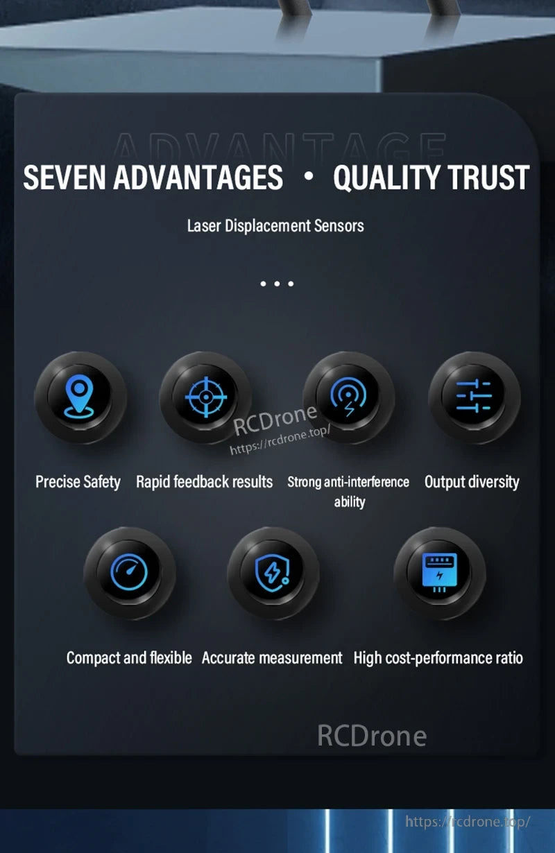 ZHICAN E3CX-LDS Laser Displacement Sensor, Laser displacement sensors offer precision, safety, fast feedback, interference resistance, compact design, diverse outputs, accurate measurements, and high cost-effectiveness.