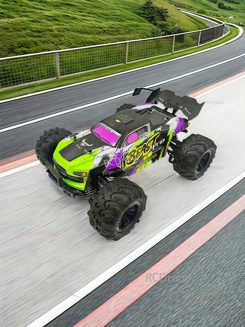 ZLL SG116 PRO/MAX 1/16 4WD RC Car, The product features proportional throttle and steering, metal drivetrain parts, LED headlights, and a durable PVC body.