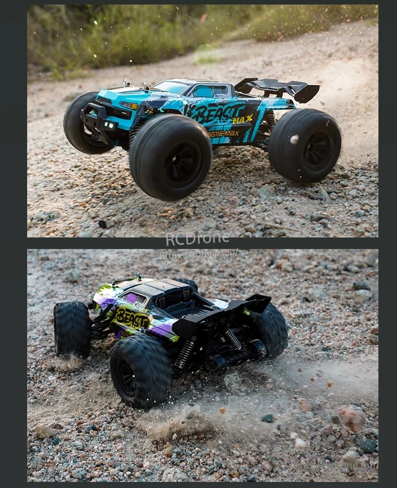 ZLL SG116 Pro/Max RC Car, The electric speed controller has charging protection, motor overload stop, high-temp and low-voltage cutoff, and is splash-proof with an IPX4 rating.