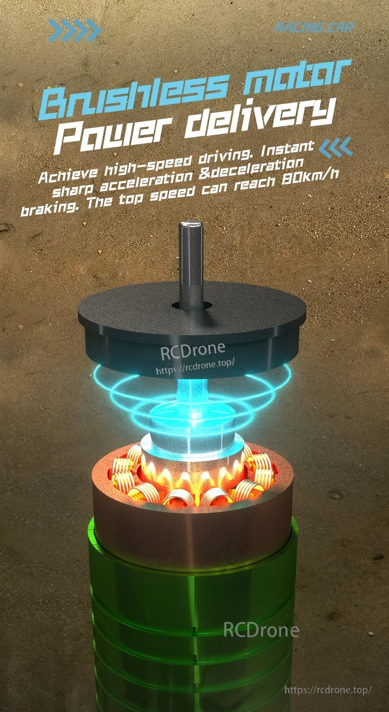 ZLL SG116 Pro/Max RC Car, Brushless motor enables high-speed driving, instant acceleration and braking, reaching a top speed of 80km/h.