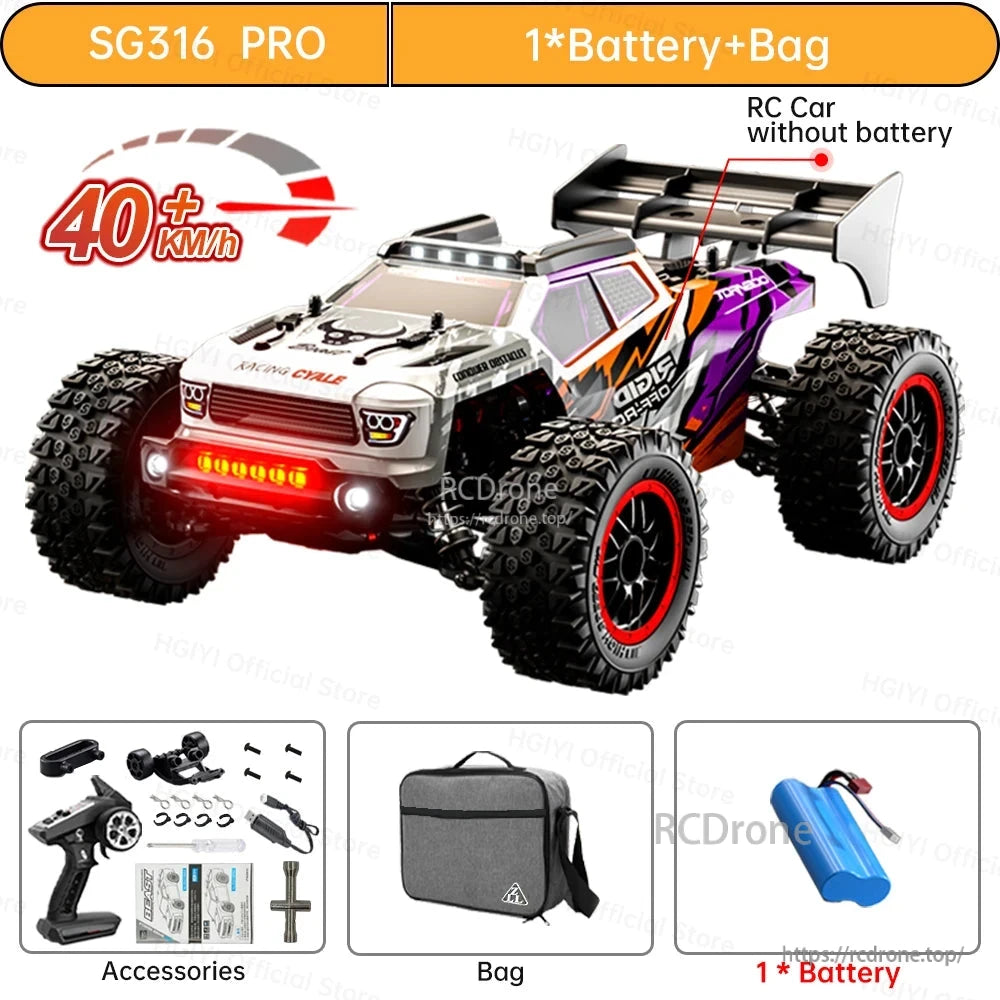 ZLL SG316 MAX/PRO 1:16 4WD Rc Car, 80KM/H Brushless or 40KM/H Brushed, LED, Metal Drivetrain, 2.4G, RTR Off-Road