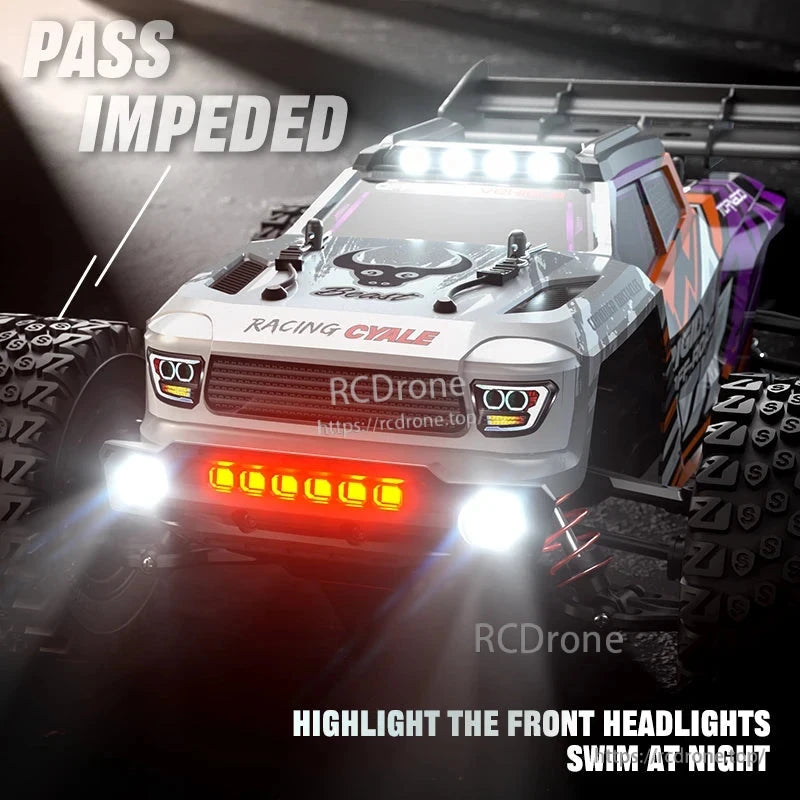 ZLL SG316 MAX/PRO 1:16 4WD Rc Car, 4WD RC off-road car with LED headlights, night racing capabilities, and swimming function in a dynamic racing cycle.