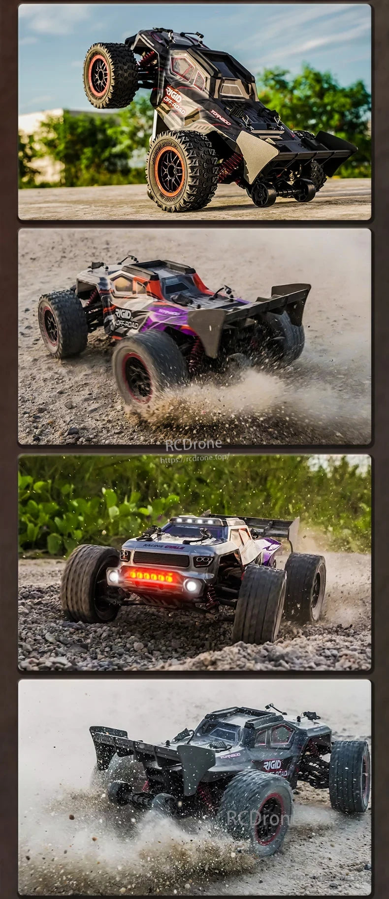 ZLL SG316 MAX/PRO 1:16 4WD Rc Car, Both versions use a 2.4G proportional control system, independent suspension and LED lighting for night running.