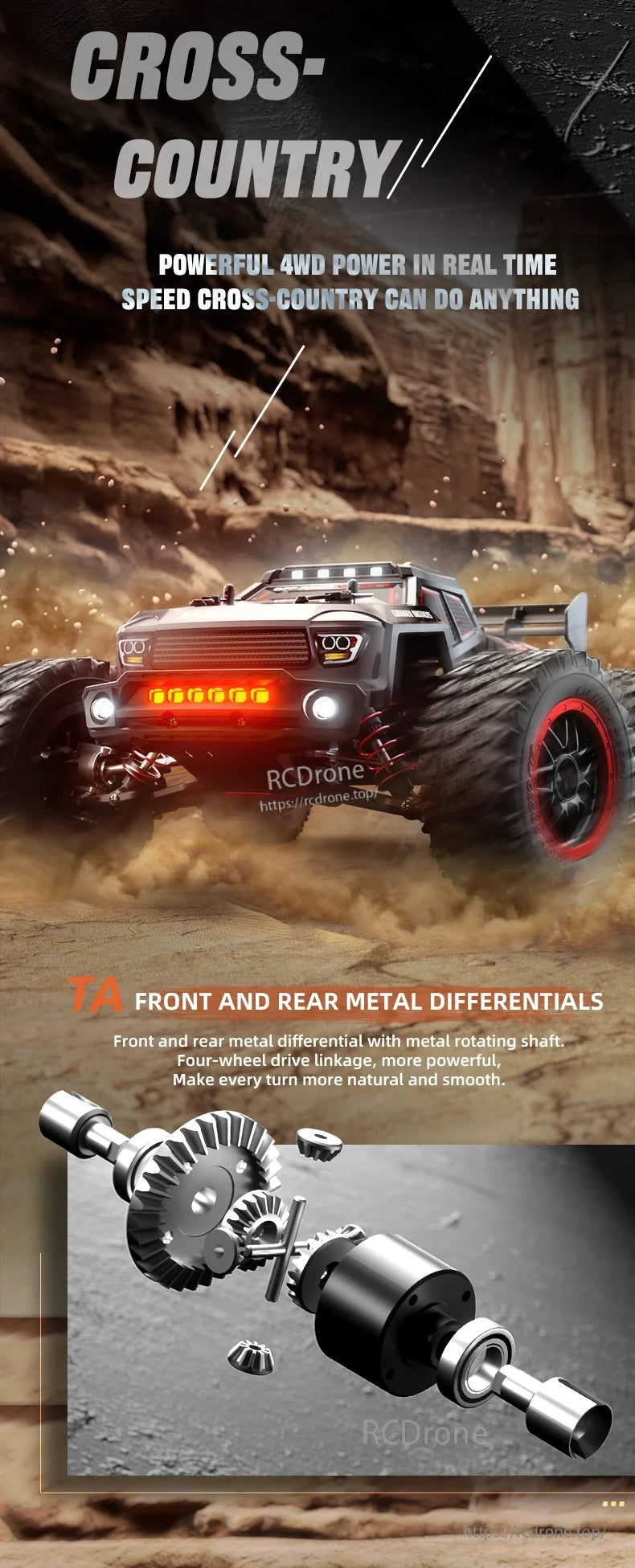 ZLL SG316 MAX/PRO 1:16 4WD Rc Car, High-performance 4WD RC car with metal differentials and smooth four-wheel drive linkage for realistic cross-country handling.