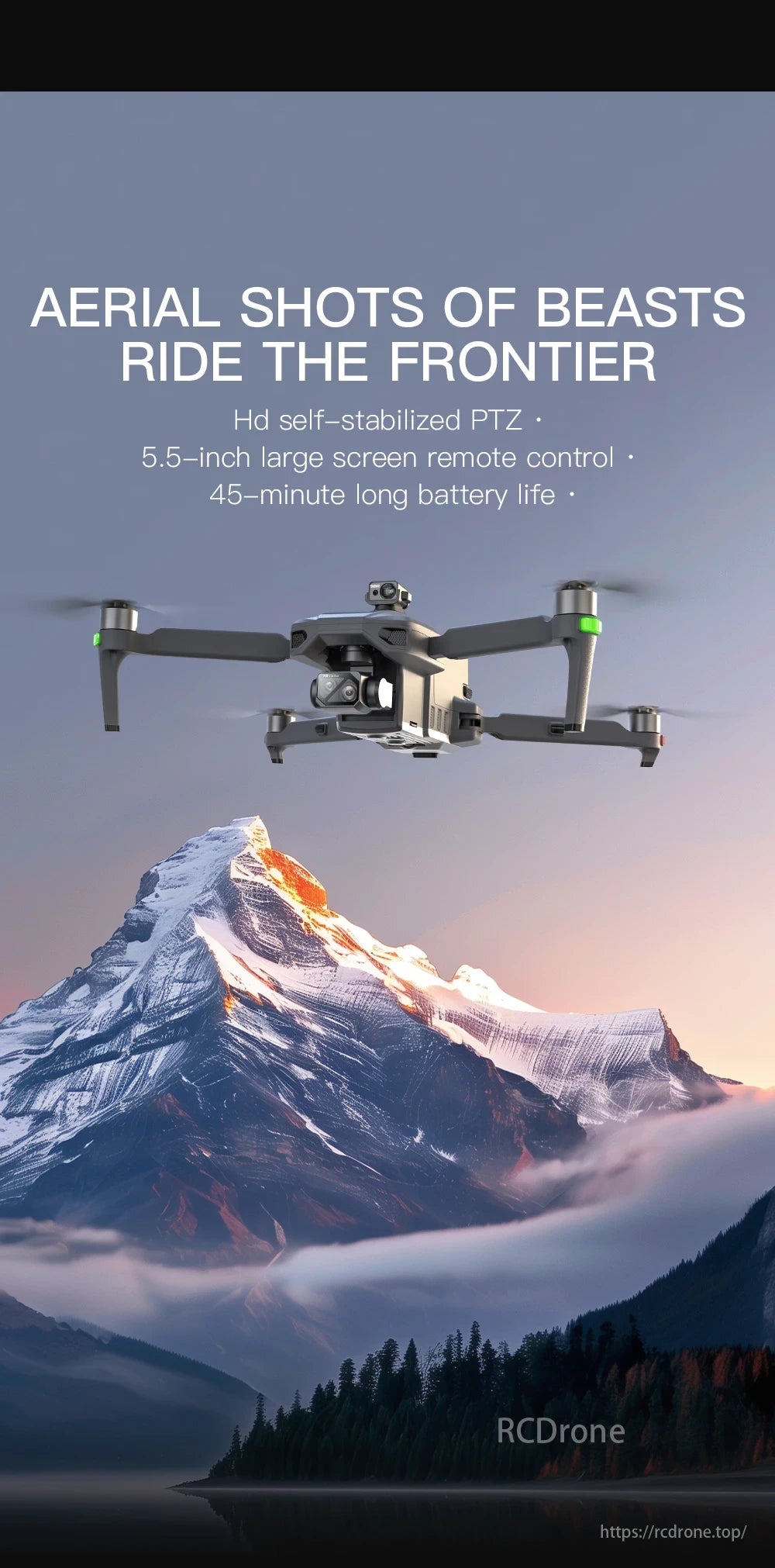 ZLL SG909 MAX GPS Drone, Aerial shots of beasts with HD PTZ, 5.5-inch screen, and 45-minute battery life explore the frontier.