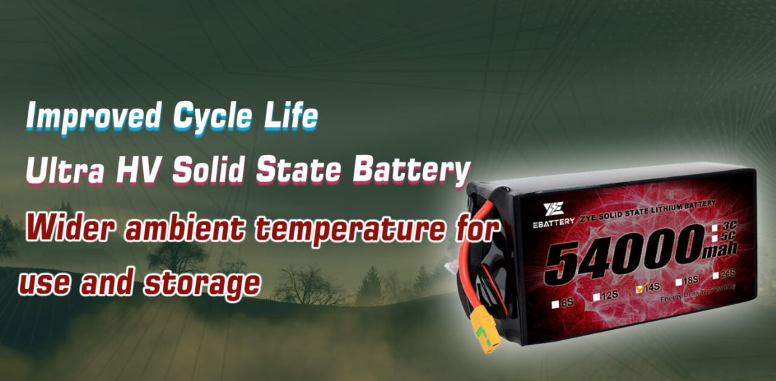 The ZYE Ultra HV Battery has improved cycle life and operates within a temperature range of -40°C to 65°C.