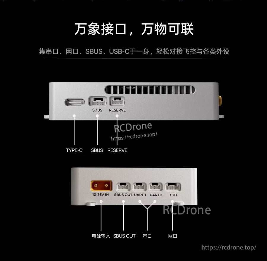 The ZeroOne OneVDLink R30 provides versatile connectivity for seamless integration with flight controllers and peripherals via multiple interface ports.