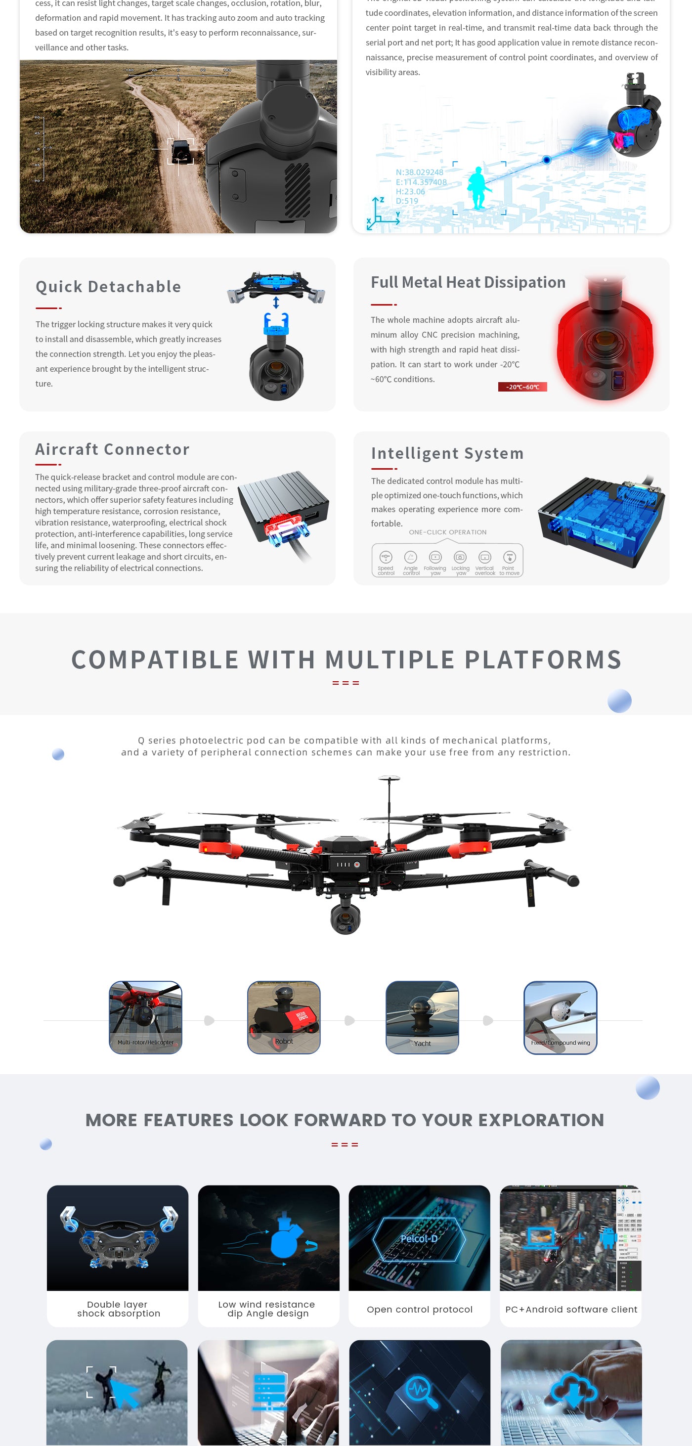 5 The Zingto INYYO Q103 Drone Camera Gimbal features quick-detachable design, auto-zoom and tracking capabilities, and real-time data transmission.