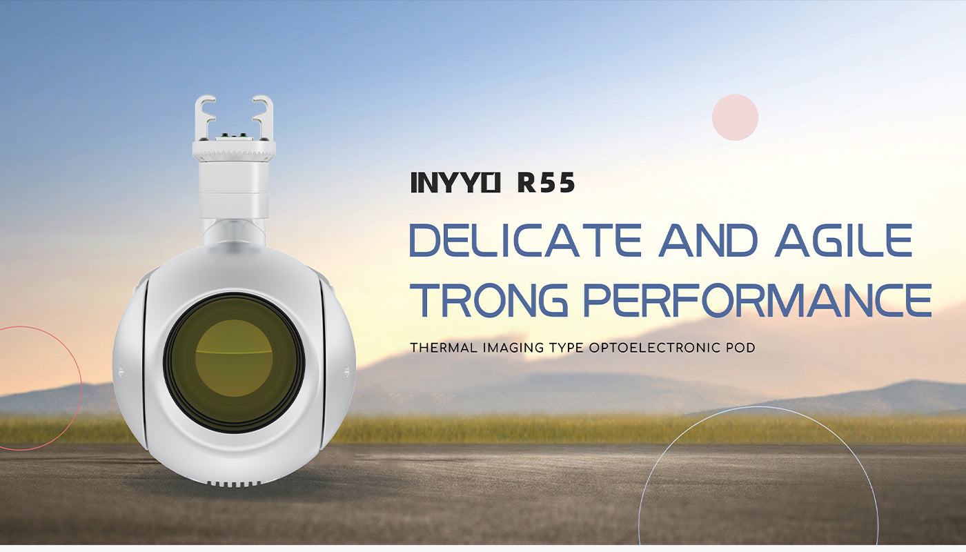 1 Zingto INYYO R55 Single Sensor Drone Pod, The INYYO R55 drone pod provides precise thermal imaging with optoelectronic technology, offering delicate and agile performance.