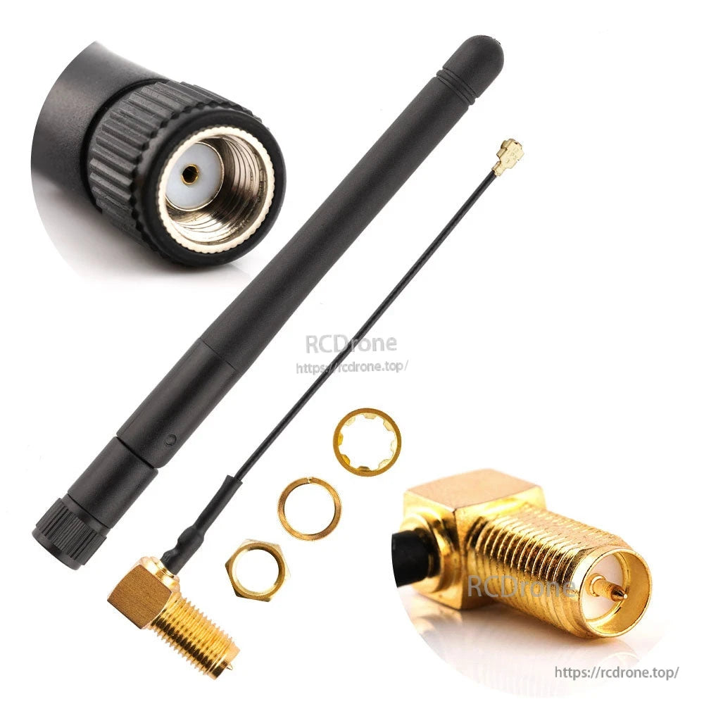 Zorro External Antenna upgrade kit with whip antenna, pigtail cable, and SMA-style connectors