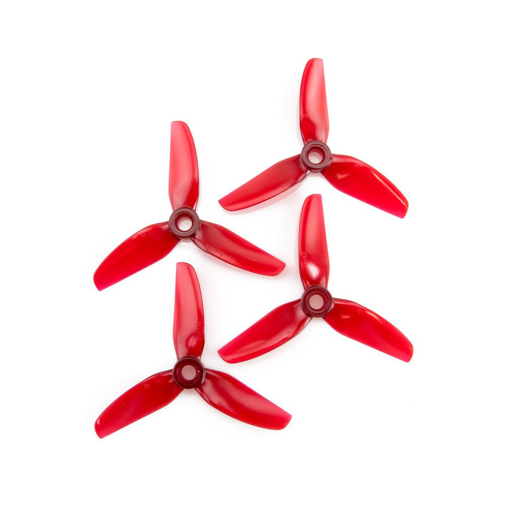 HQProp 3x4x3 3-inch tri-blade polycarbonate propellers set, red color, 4 props (2CW+2CCW)