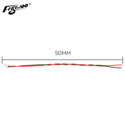 10PCS PH1.0 2Pin Power Cable, PH1.0 2-pin power cable with red and black twisted wires and small white connector, 50mm length