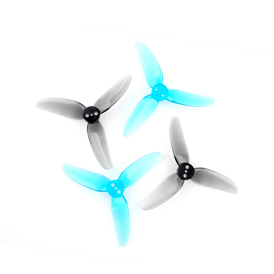 HQProp T2.5X2X3V2S 2.5in 3-blade polycarbonate propeller set, blue and smoke (2CW+2CCW)