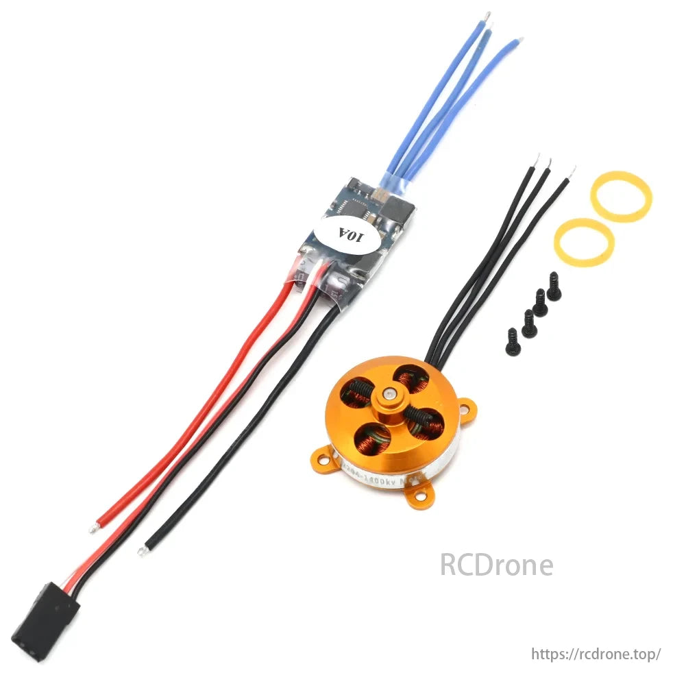 A2204 1400KV Brushless Motor, The motor offers a 1400 RPM/V KV rating, providing a balance between torque and speed for small to medium-sized aircraft.