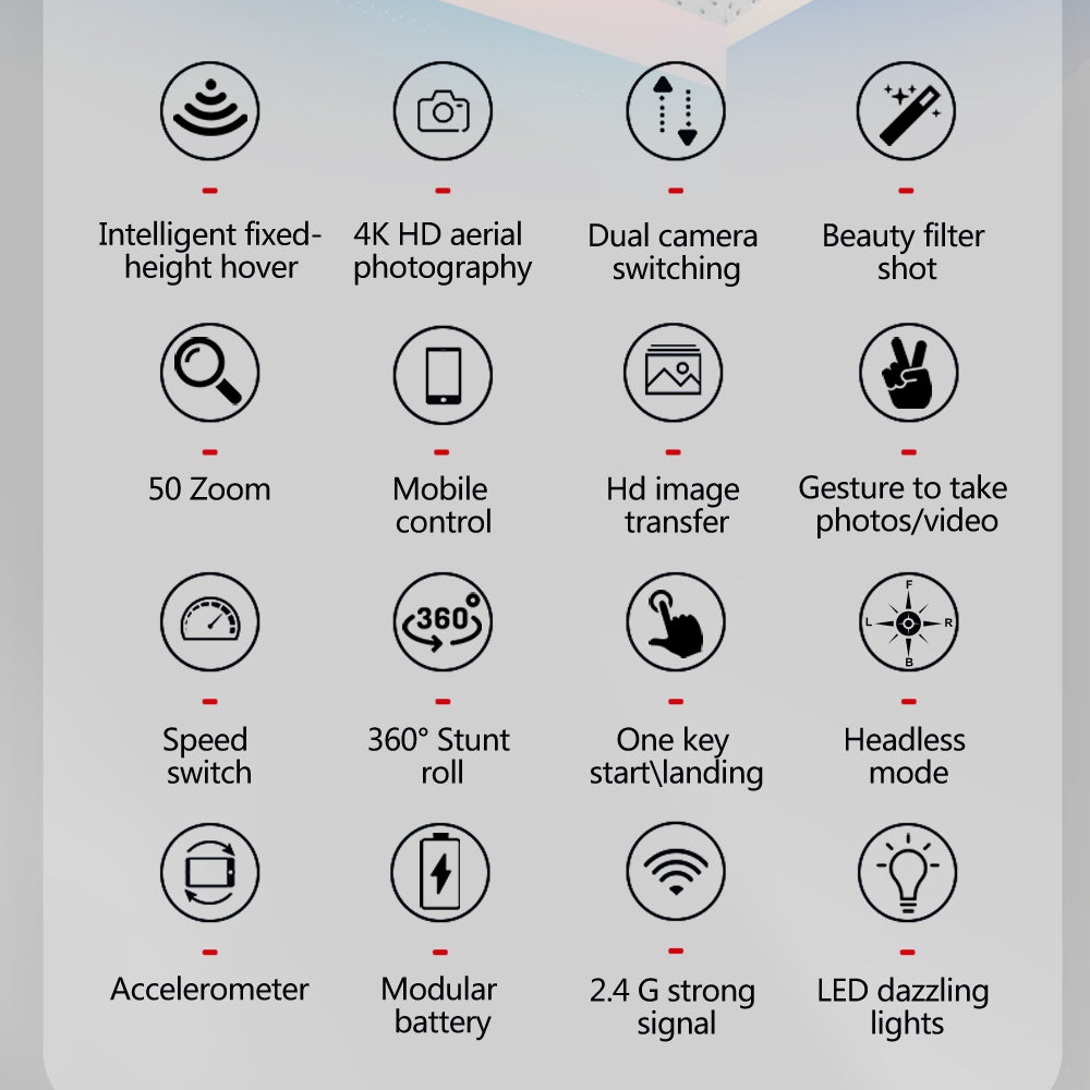 YCRC A3 PRO Drone, intelligent fixed- 4k hd aerial beauty filter height hover photography
