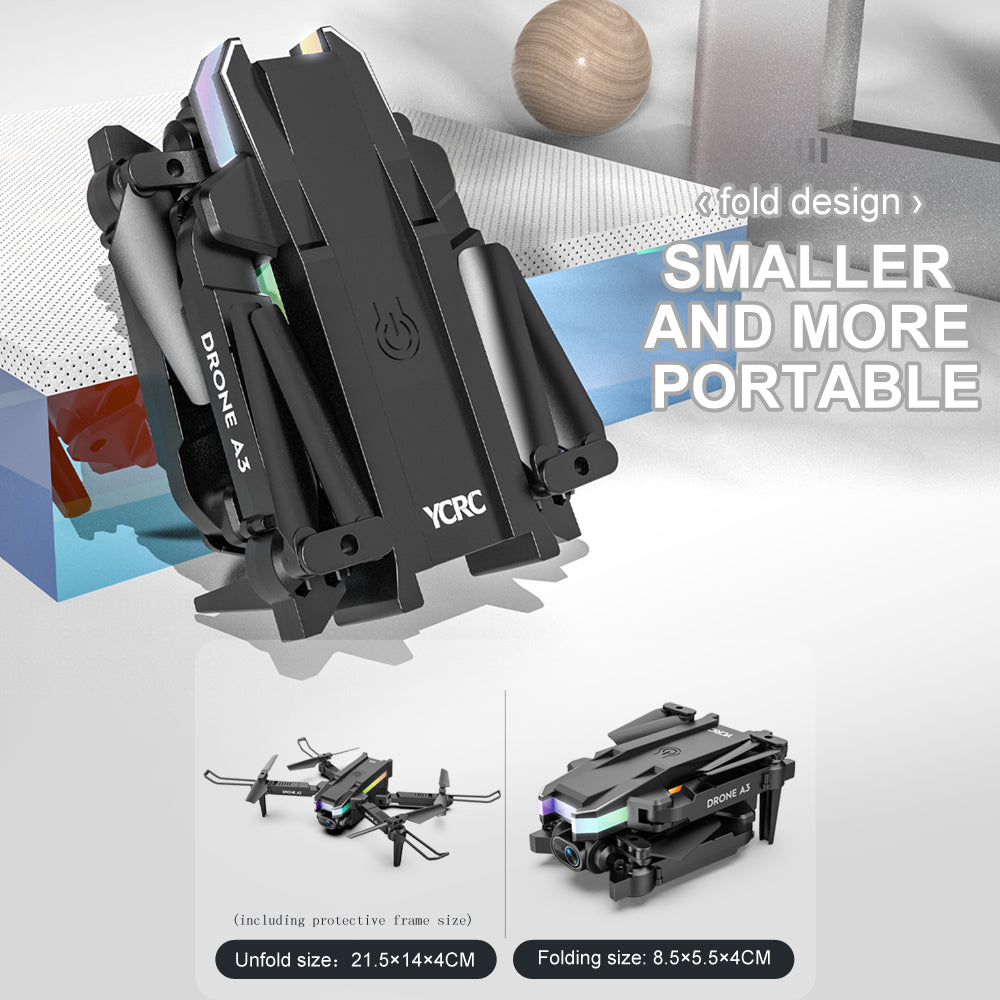 YCRC A3 PRO Drone, aifold design smaller and more portable (inc l