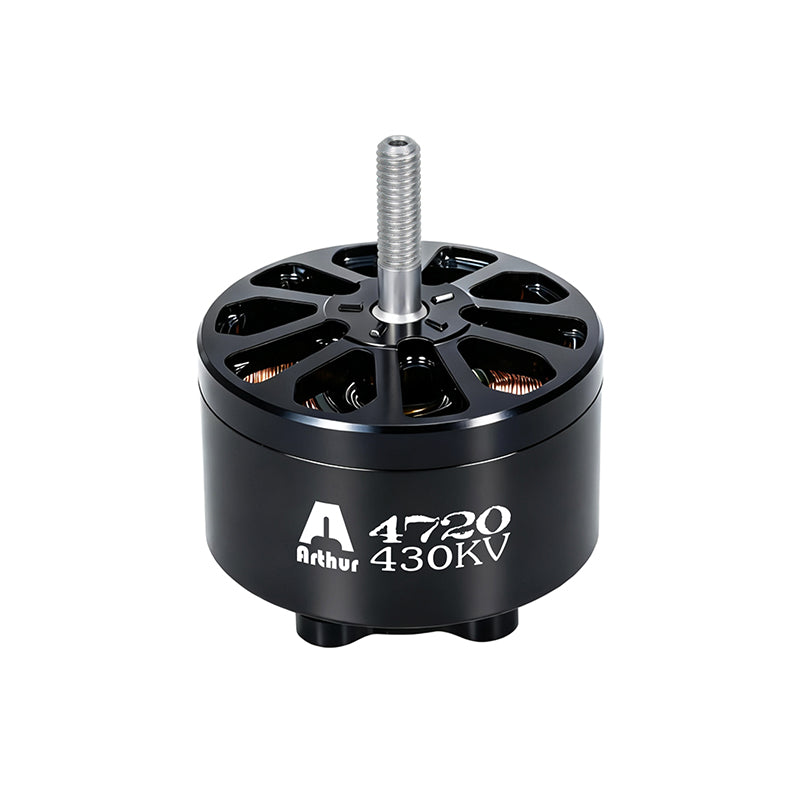 Flashhobby A4720 430KV Brushless Motor, Flashhobby A4720 430KV brushless outrunner motor with black housing, vented top, and long steel shaft
