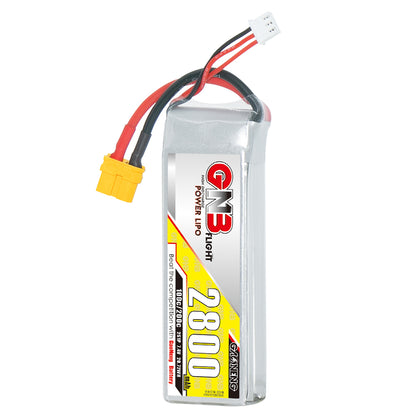 Single GNB 2800mAh 2S LiPo battery front label with XT60 connector and balance lead