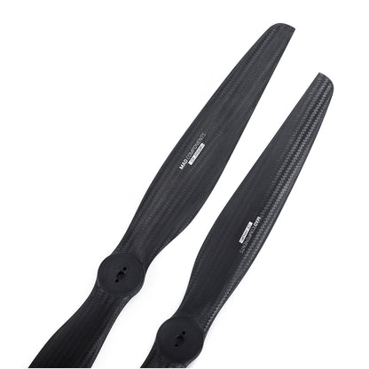 MAD 16.1x6.4in FLUXER VTOL Carbon Fiber Propeller, MAD Components FLUXER carbon fiber VTOL propeller set with two black blades and center mounting holes