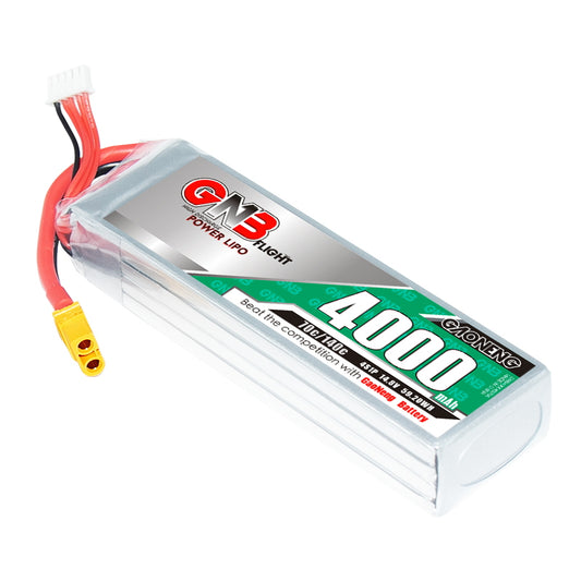 GAONENG GNB 4S 4000mAh 70C LiPo battery with XT60 connector, angled top view