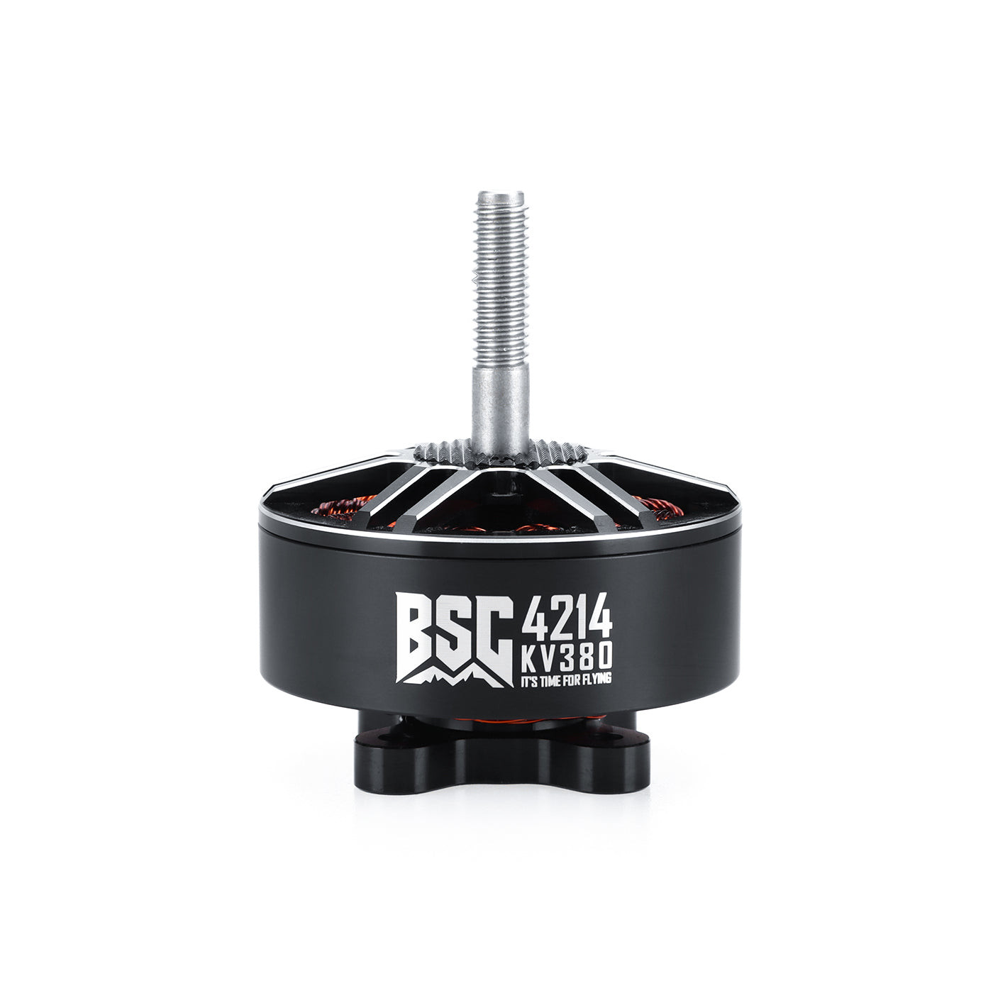 MAD BSC4214 380KV FPV Drone Motor, MAD BSC 4214 KV380 brushless FPV drone motor with black can body and threaded shaft