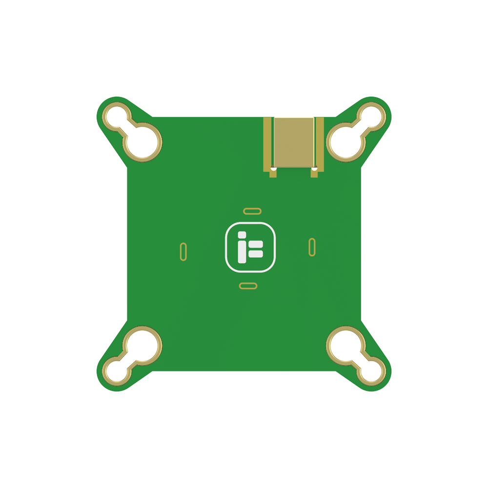 iFlight BLITZ Mini Force 5.8GHz 600mW FPV VTX, iFlight BLITZ Mini Force FPV VTX circuit board with iF logo, four mounting holes and top connector