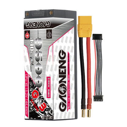 GAONENG GNB 4S LiHV 15.2V 9500mAh 140C hard case LiPo battery with 5mm bullet leads and balance plug