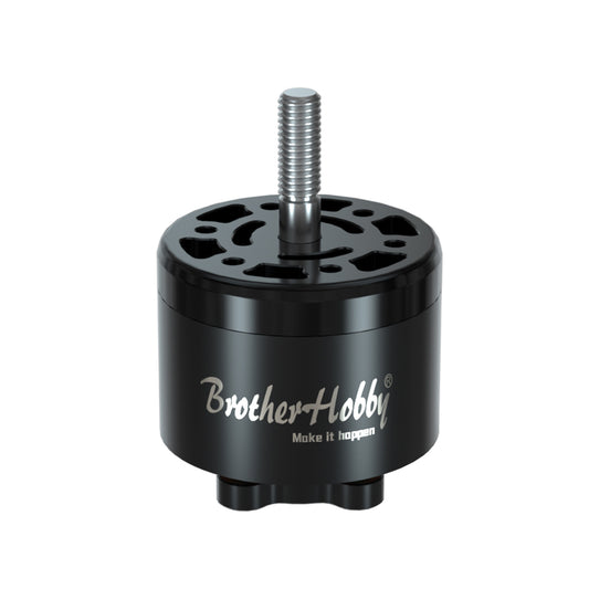 BrotherHobby Avenger 2816 V5 brushless motor with black housing, top mounting plate and threaded shaft