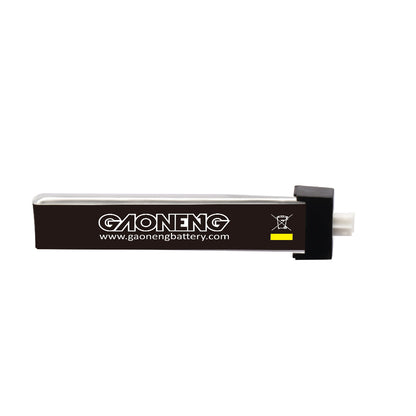 Side view of GAONENG 1S LiHV battery casing with GAONENG logo and printed website