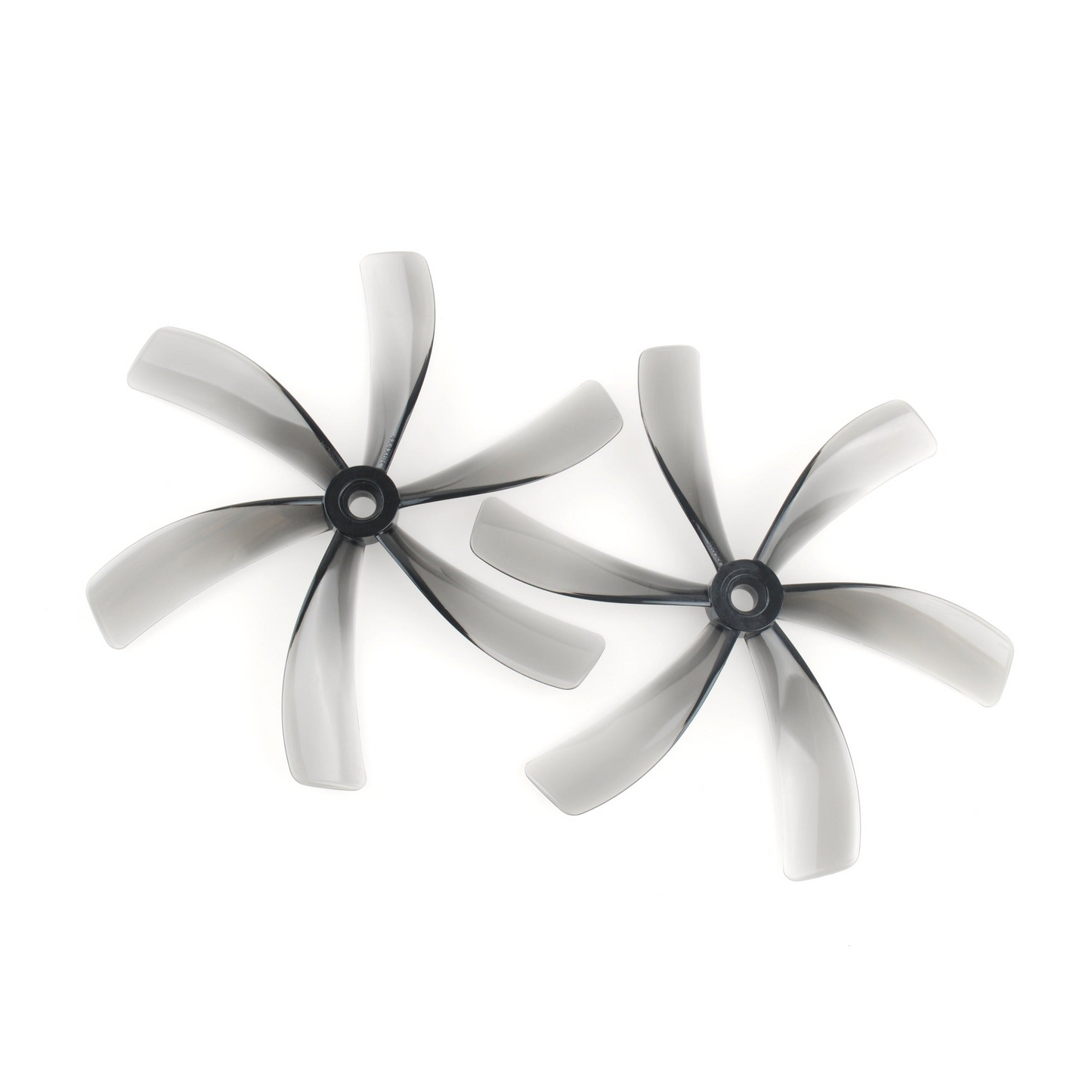 HQProp Duct-4X4X6 grey 4-inch 6-blade cinewhoop propellers, two-piece close-up on white