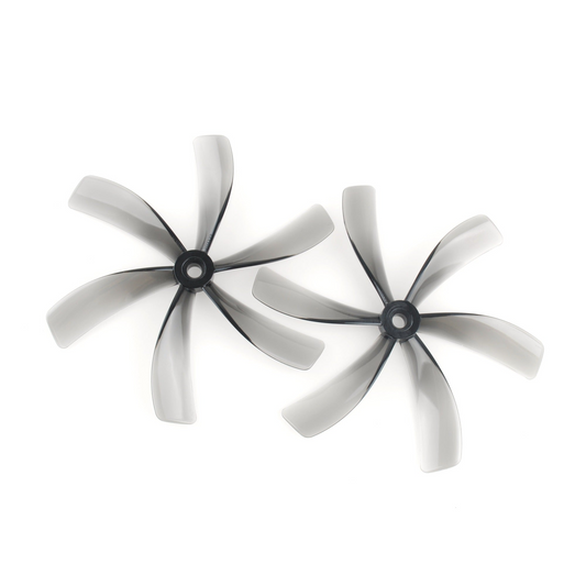 HQProp Duct-4X4X6 grey 4-inch 6-blade cinewhoop propellers, two-piece close-up on white