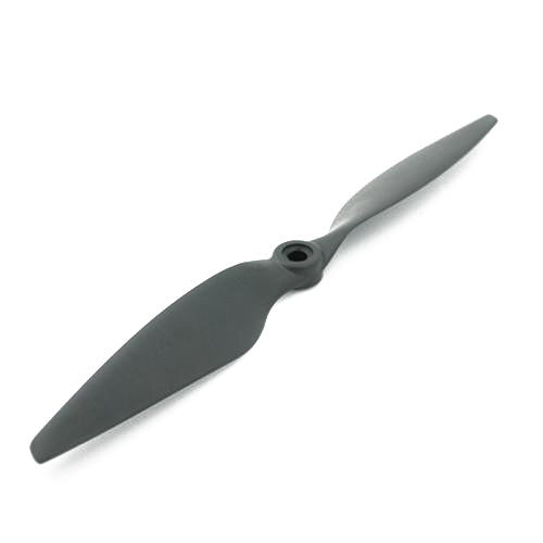 HQProp 10x4.5R multi-rotor pusher propeller, 2-blade black prop with hub on white