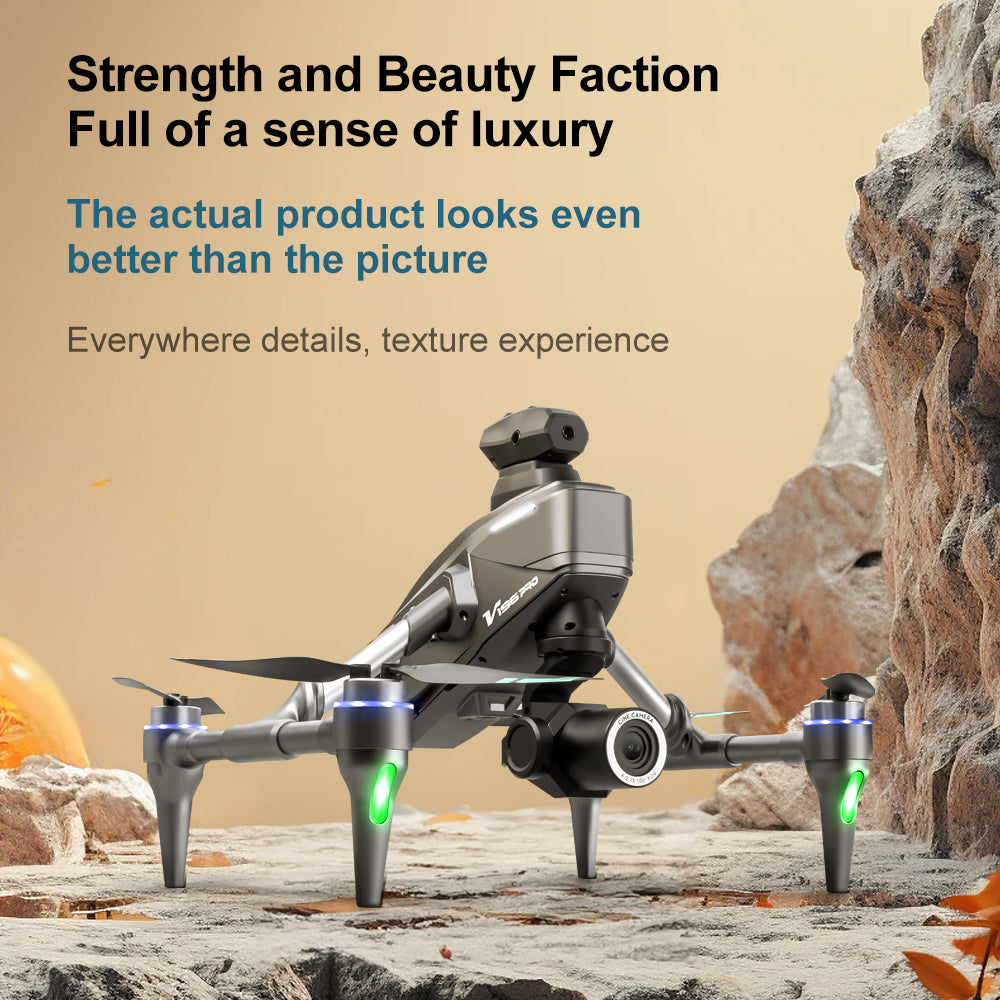 V196 Drone, Mini drone with dual cameras, optical flow, and brushless motors for luxury experience.