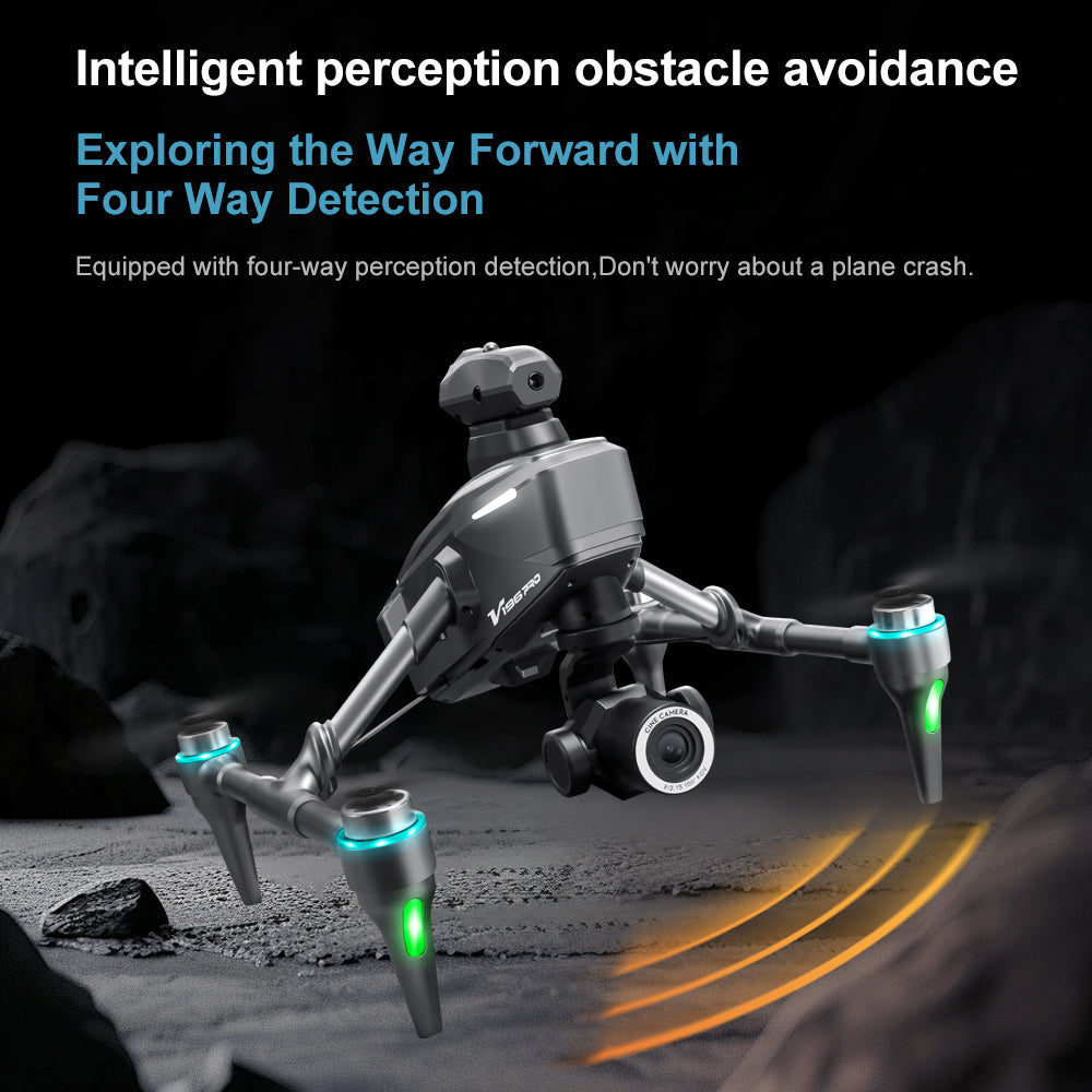 V196 Drone, Advanced obstacle detection for safe drone flight and crash prevention.