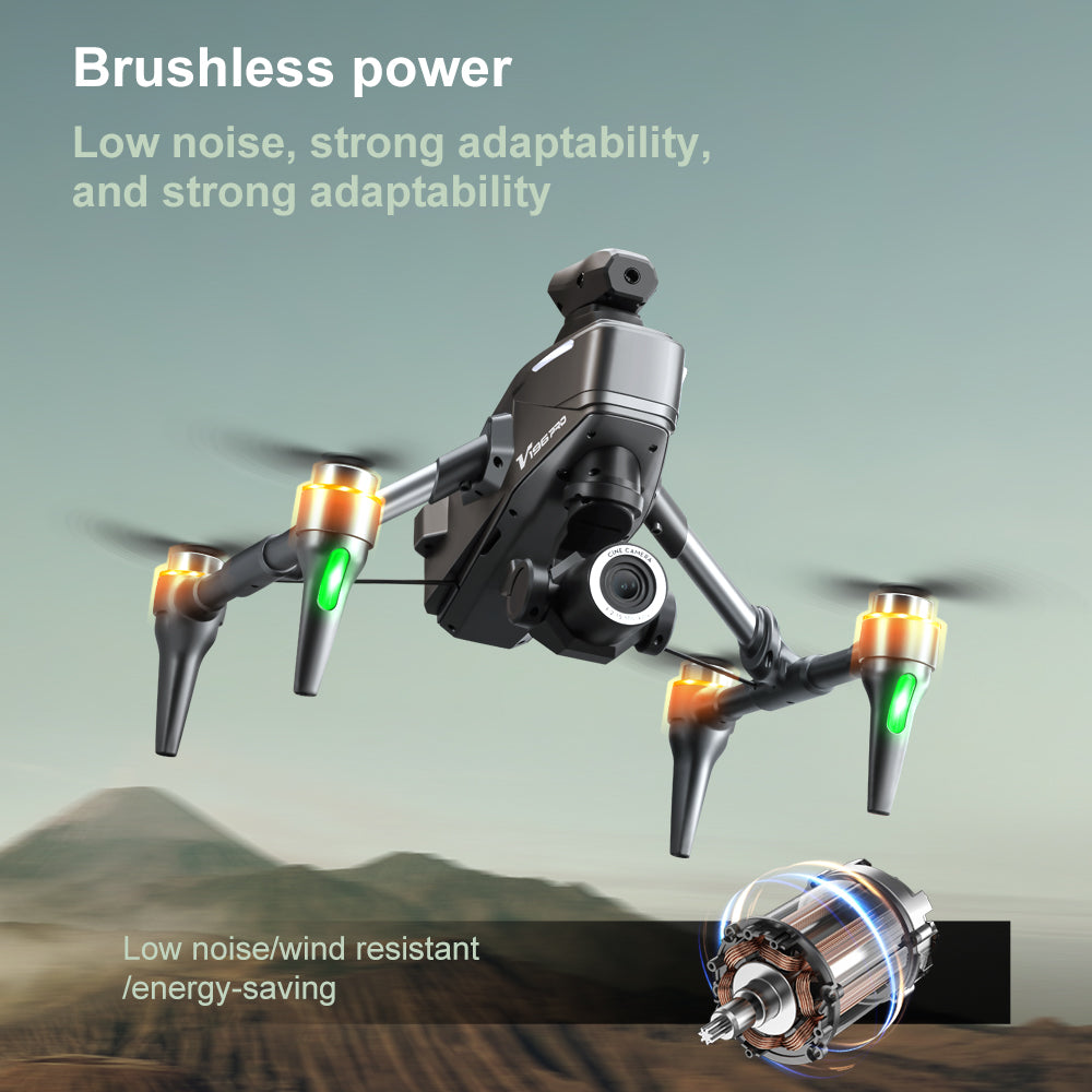 V196 Drone, Advanced brushless motors enable quiet, windy, and power-efficient flight.