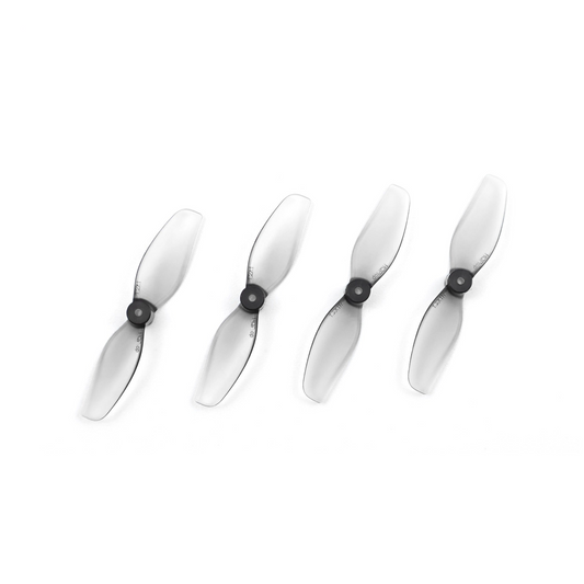 HQ Ultralight Whoop Propeller set, four translucent grey 2-blade micro quad props on white