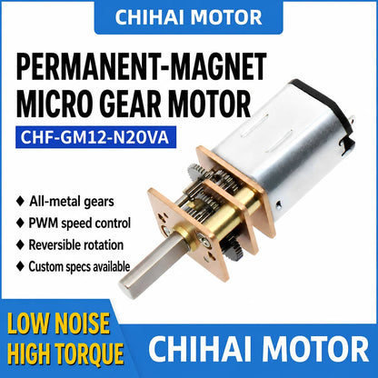 CHIHAI GM12-N20 micro gear motor with feature callouts