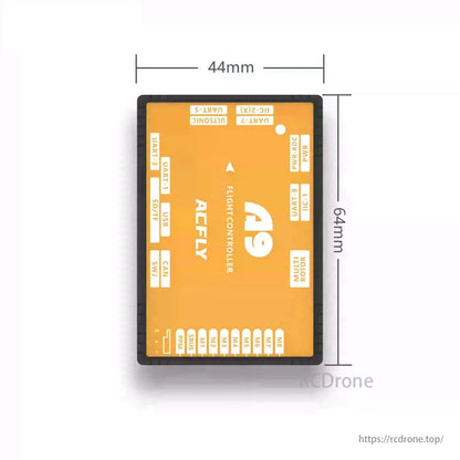 ACFLY A9 Multirotor Autopilot Flight Controller, ACFLY A9 flight controller, 44x64mm, supports UART, I2C, USB, SD/TF, CAN, PPM, SBUS. Open-source UAV controller for developers and industrial applications.