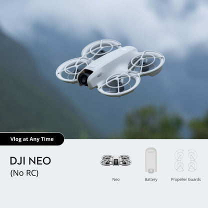 DJI NEO Drone captures stunning aerial footage without a remote control, ideal for vlogging and photography.