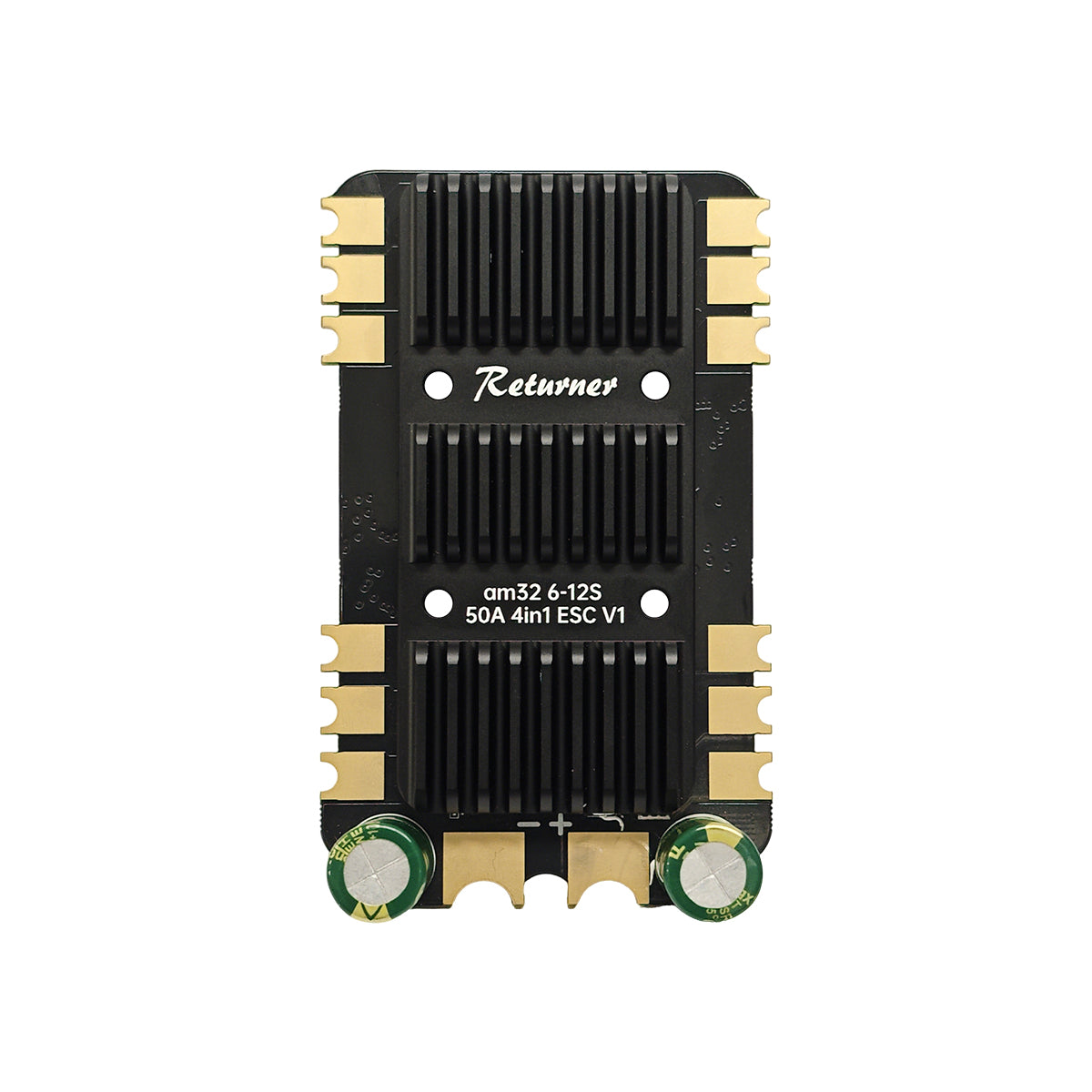 BrotherHobby Returner 4-in-1 ESC board with finned heatsink and label “am32 6-12S 50A 4in1 ESC V1”