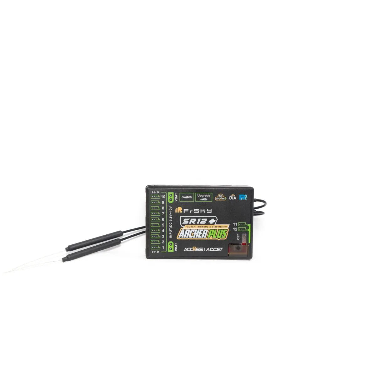 FrSky ARCHER PLUS SR12+ Receiver - 2.4Ghz ACCESS ACCST D16 Mode Built-in 3-Axis Gyroscope 12 Channel Receiver