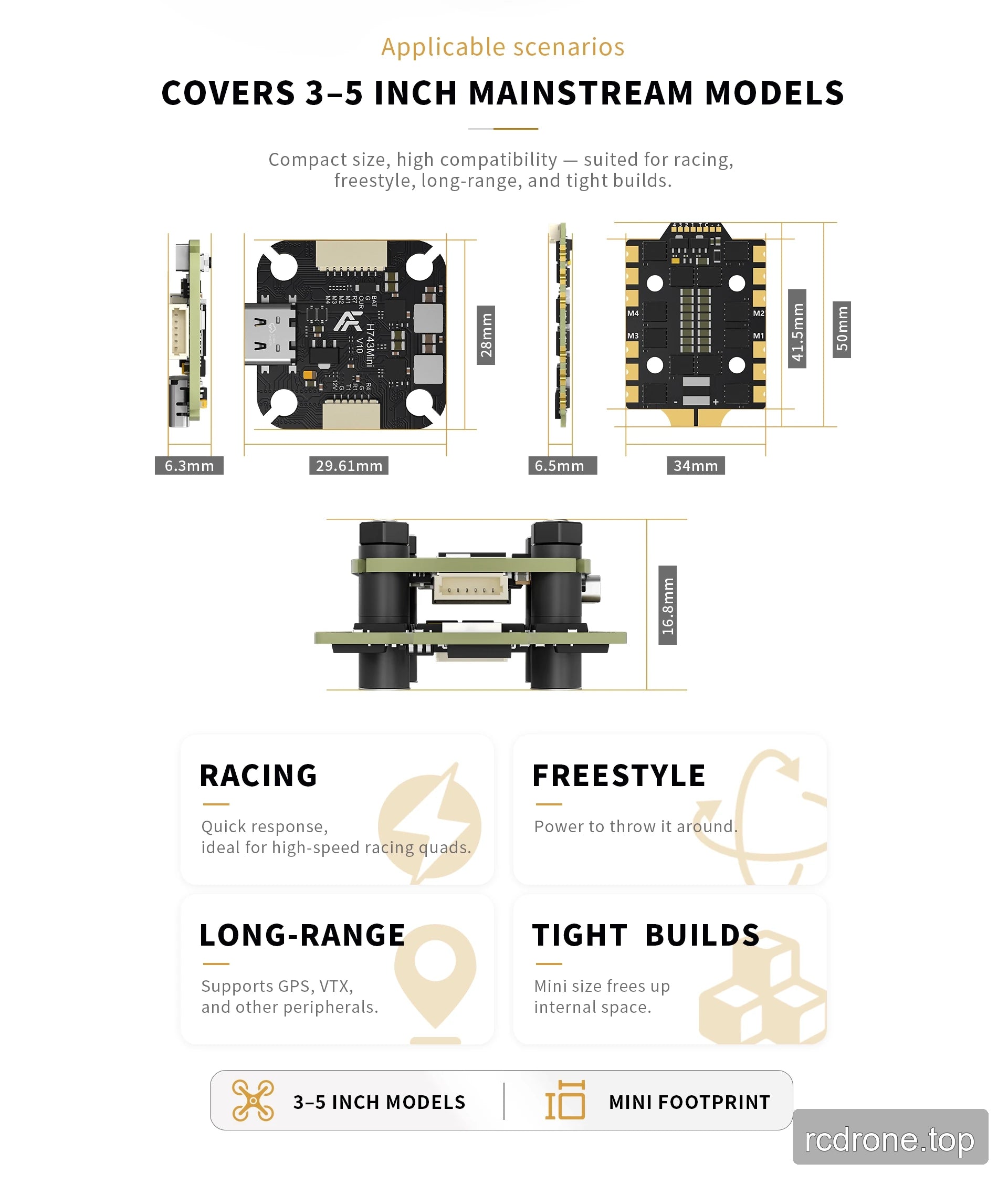 Argus Mini stack dimensions and 3–5 inch model applications