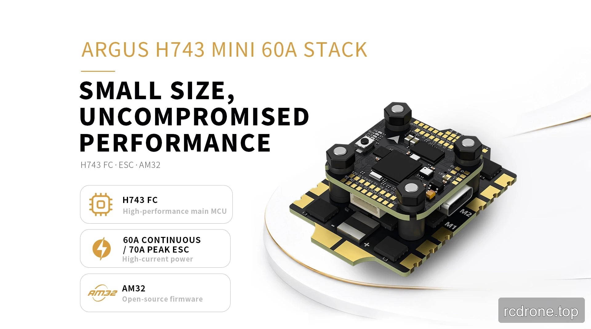 AxisFlying Argus H743 Mini 60A stack with H743 flight controller and 60A ESC