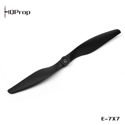 HQProp E-7X7 thin electric propeller, black 2-blade CCW style with HQProp logo and model text