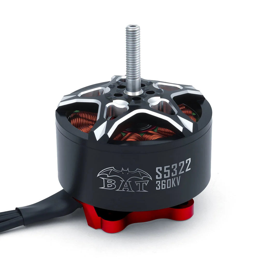 Surpass Hobby BAT S5322 360KV brushless FPV motor with threaded shaft and red mounting base